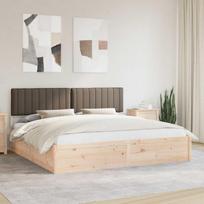 Lovo rėmas su apmuštu galvūgaliu Taupe 200 x 200 cm