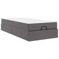 Lovos rėmas su čiužiniu su čiužiniu 2 pcs Pilka PVC