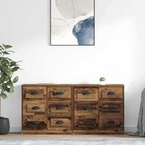 Šoninės lentynos 2 pcs Senovinis medis 70 x 35,5 x 67,5 cm