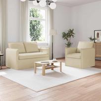 Sofa 2 pcs Kreminė 196 x 82 x 85 cm audinys