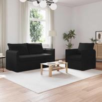 Sofa 2 pcs Juoda 196 x 82 x 85 cm audinys