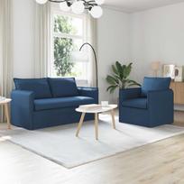 Sofa 2 pcs Mėlyna 196 x 82 x 85 cm audinys