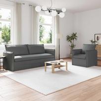 Sofa 2 pcs Tamsiai pilka 196 x 82 x 85 cm audinys