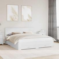 Lovos rėmas su galvūgalio Balta 180 x 200 cm Apdirbta mediena