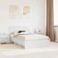 Lovos rėmas su galvūgalio Balta 120 x 123 cm Apdirbta mediena