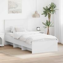 Lovos rėmas su galvūgalio Balta 80 x 200 cm Apdirbta mediena
