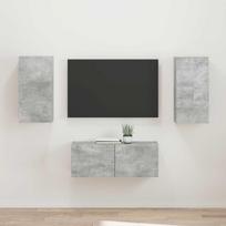 TV spintelių komplektas 2 pcs Betono pilka Apdirbta mediena