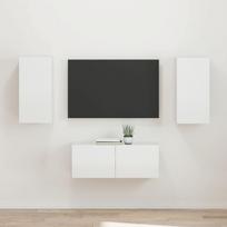 TV spintelių komplektas 2 pcs Aukštai blizganti balta