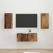 TV spintelių komplektas 2 pcs Senas medis Apdirbta mediena
