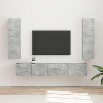 TV spintelių komplektas 3 pcs Betono pilka Apdirbta mediena