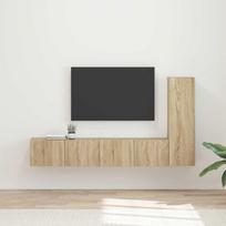 TV spintelių komplektas 3 pcs Sonoma ąžuolas Apdirbta mediena