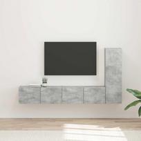 TV spintelių komplektas 3 pcs Betono pilka Apdirbta mediena