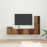 TV spintelių komplektas 4 pcs Senas medis Apdirbta mediena