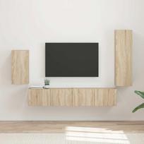 TV spintelių komplektas 4 pcs Sonoma ąžuolas Apdirbta mediena
