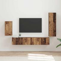TV spintelių komplektas 4 pcs Senas medis Apdirbta mediena