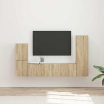 TV spintelių komplektas 4 pcs Sonoma ąžuolas Apdirbta mediena