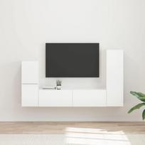 TV spintelių komplektas 4 pcs Aukštai blizganti balta