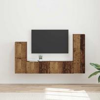TV spintelių komplektas 4 pcs Senas medis Apdirbta mediena