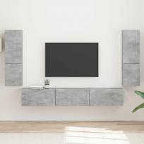TV spintelių komplektas 4 pcs Betono pilka Apdirbta mediena