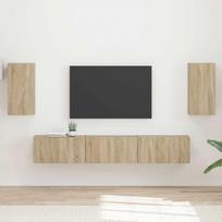 TV spintelių komplektas 5 pcs Sonoma ąžuolas Apdirbta mediena