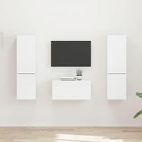 TV spintelių komplektas 5 pcs Aukštai blizganti balta