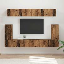 TV spintelių komplektas 5 pcs Senas medis Apdirbta mediena