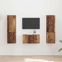 TV spintelių komplektas 5 pcs Senovinis medis Apdirbta mediena
