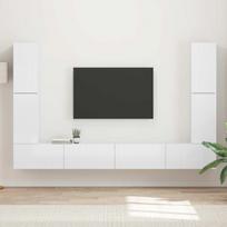 TV spintelių komplektas 8 pcs Aukštai blizganti balta