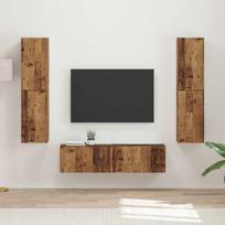 TV spintelių komplektas 6 pcs Senovinis medis Apdirbta mediena