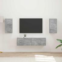TV spintelių komplektas 4 pcs Betono pilka Apdirbta mediena