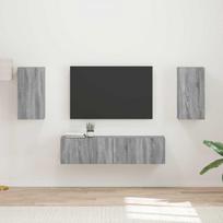 TV spintelių komplektas 4 pcs Pilkas Sonoma Apdirbta mediena