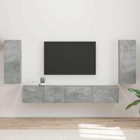TV spintelių komplektas 4 pcs Betono pilka Apdirbta mediena