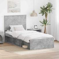 Lovos rėmas Betono pilka 75 x 190 cm Kietos pušies mediena