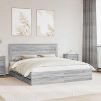Lovos rėmas Pilkas Sonoma 200 x 200 cm Inžinerinė mediena