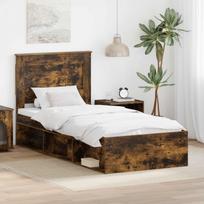 Lovos rėmas Rūkyta ąžuolas 75 x 190 cm Kietos pušies mediena