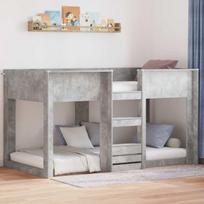 Vaikų dvigulė lova Betono pilka 90 x 190 cm Apdirbta mediena