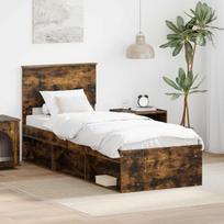 Lovos rėmas Rūkyta ąžuolas 75 x 190 cm Kietos pušies mediena