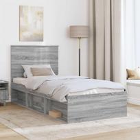Lovos rėmas Pilkas Sonoma 90 x 190 cm Kietos pušies mediena