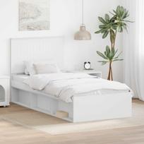 Lovos rėmas Balta 90 x 190 cm Kietos pušies mediena