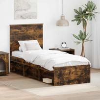 Lovos rėmas Rūkyta ąžuolas 75 x 190 cm Kietos pušies mediena
