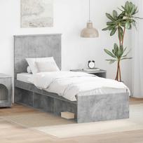 Lovos rėmas Betono pilka 75 x 190 cm Kietos pušies mediena