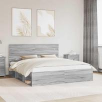Lovos rėmas Pilkas Sonoma 180 x 200 cm Kietos pušies mediena