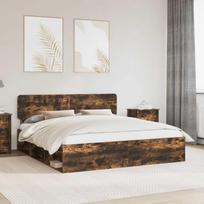 Lovos rėmas Rūkyta ąžuolas 180 x 200 cm Kietos pušies mediena