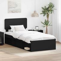 Lovos rėmas Juoda 75 x 190 cm Kietos pušies mediena