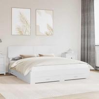 Lovos rėmas su galvūgalio Balta 180 x 200 cm Apdirbta mediena