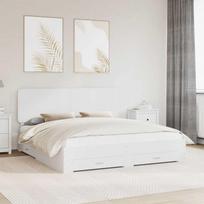 Lovos rėmas su galvūgalio Balta 180 x 200 cm Apdirbta mediena