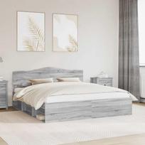 Lovos rėmas Pilkas Sonoma 180 x 200 cm Kietos pušies mediena