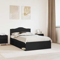 Lovos rėmas Juoda 135 x 190 cm Kietos pušies mediena