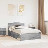 Lovos rėmas Pilkas Sonoma 135 x 190 cm Kietos pušies mediena