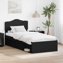 Lovos rėmas Juoda 90 x 190 cm Kietos pušies mediena